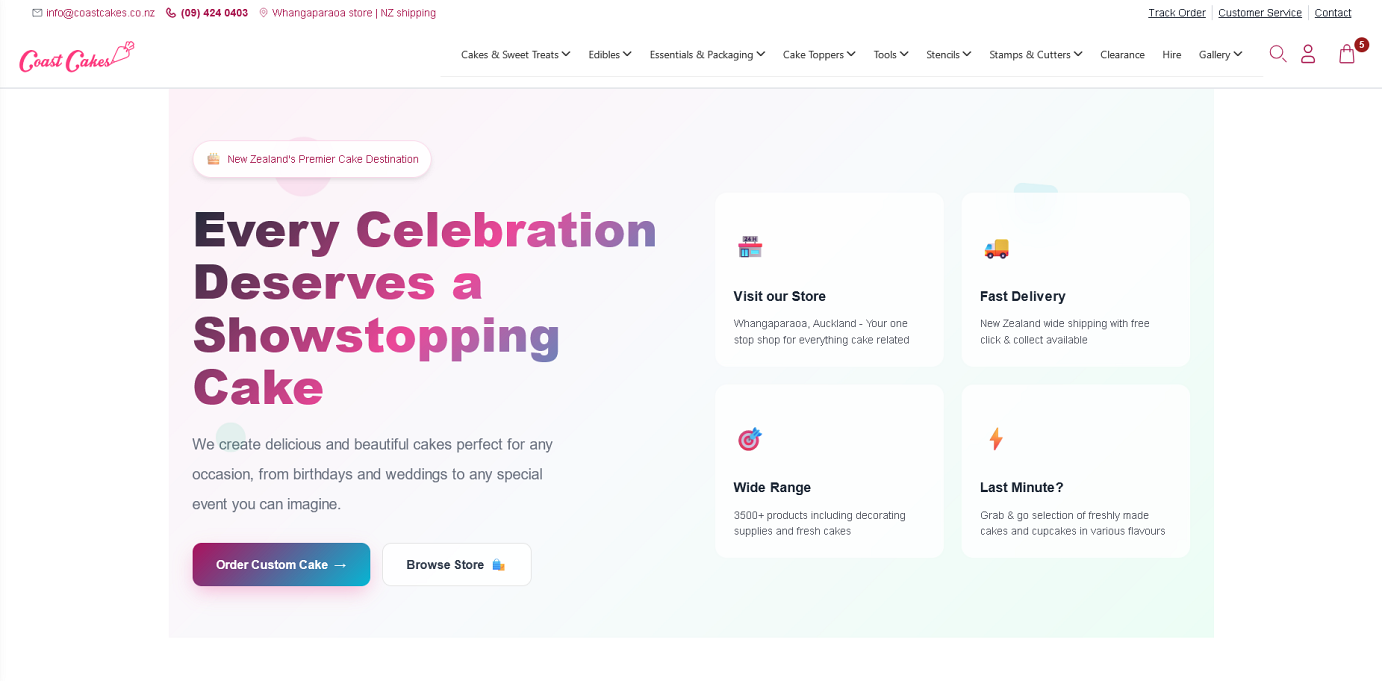 Coast Cakes Website